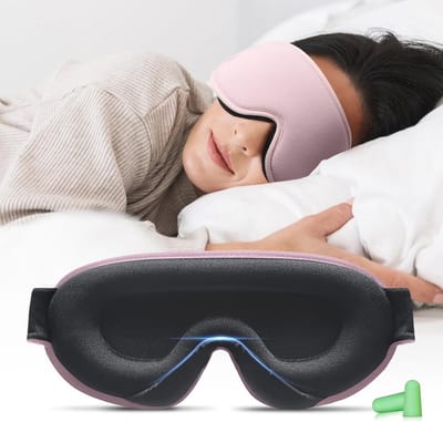 Slaapmasker 3D voor Zijslapers met Oordopjes - 100% Lichtblokkerend en Comfortabel