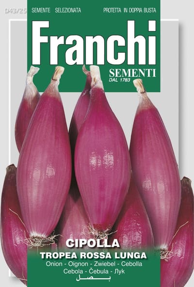 Franchi groentezaad - Cipolla Tropea Rossa Lunga - lange roze uien