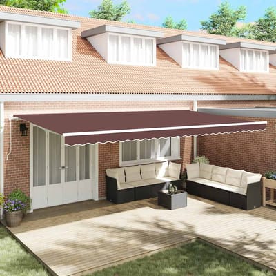vidaXL - Luifel - handmatig - uittrekbaar - 600x300 - cm - bruin