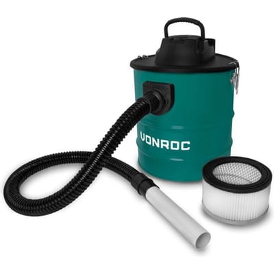 VONROC Aszuiger 1600W – 20L inhoud – 3m Stroomkabel – Voor open haard, vuurkorf, barbecue en werkplaats