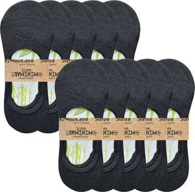 green-goose® 10 paar Dames Footies | Bamboe Sneakersokken | Zwart | Anti zweet | 35-42 | Ecologisch en Duurzaam