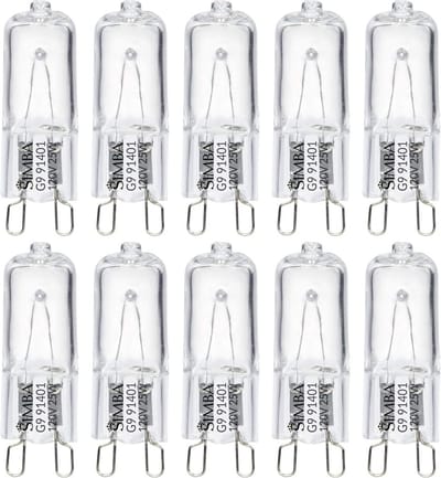 10x Halogeenlamp G9 25 Watt 120V T3 Bi-Pin Dimbaar Zacht Wit Licht