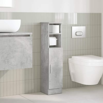 vidaXL - Badkamerkast - met - rolhouder - 20,5x22x90 - cm - betongrijs