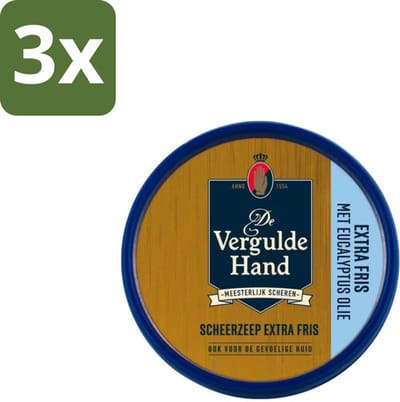 3 x Vergulde Hand - Scheerzeeptablet - Extra Fris - 75 gr - Koffiezetapparaat
