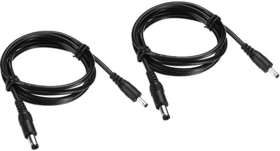 Allecto - Plug DC 5.5 x 2.1 mm naar Plug 3.5 x 1.35 mm - Verlengkabel - 100 cm - Zwart - Voedingskabel voor LED Lamp - Geschikt voor Camera en CCTV...