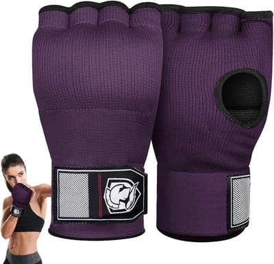 Gel Bokshandschoenen - Binnenhandschoenen Wraps - Vechtsport Training - Extra Polsbescherming - 69 cm polsband - Paars