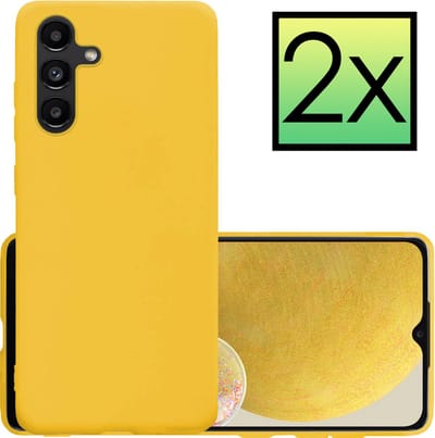 Hoesje - 2 Stuks - Geschikt voor Samsung Galaxy A13 5G - Sterk & Shockproof - Case Siliconen - Back Cover - Telefoon Hoes - Geel