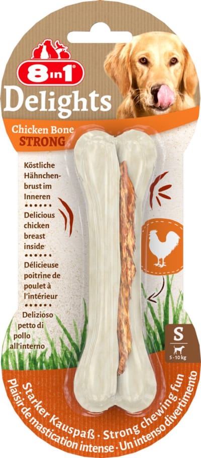 8in1 Delights Bones Strong Kip S - 6 x - Voordeelverpakking