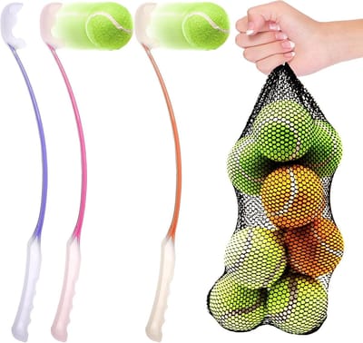 Hondenbalwerper met Ballen - Honden Werper Slinger - Honden Trainen Spelen - Handsfree Ophalen Gooien - 64 cm - Diverse Kleuren