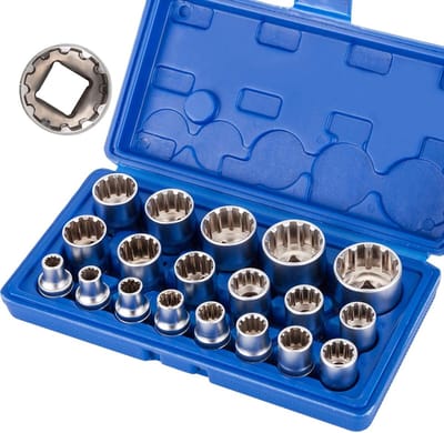 Dopsleutelset - Universele Set - Reparaties Uitvoeren - 12-Punts Ontwerp - 8-32 mm Metrisch - Zilverkleurig