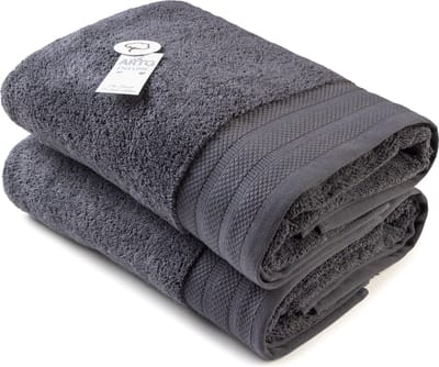 ARTG Towelzz® - DeLuxe - Badhanddoek - 70 x 140 cm - Donkergrijs - Dark Grey - 700 gram/m2 - Set 2 stuks