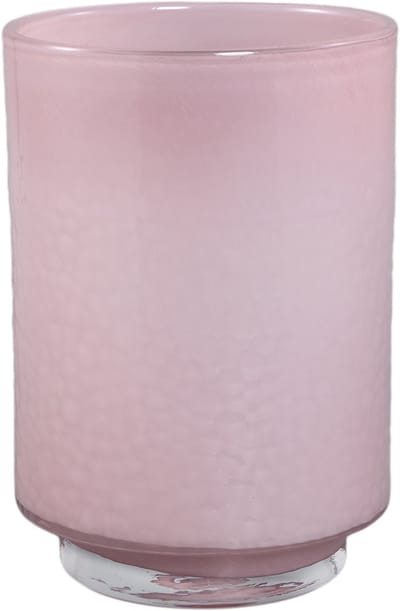 PTMD Hervy Pink Glass Vase Round Straight On Foot M