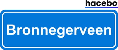Hacebo - Plaatsnaam Sticker - 29x10 CM - Bronnegerveen sticker - Verkeersborden sticker - grappige cadeaus - Bronnegerveen