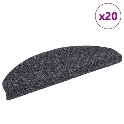 vidaXL - Trapmatten - Zelfklevend - 20 - stuks - 65x21x4 - cm - Donkergrijs - Halfrond - Groot