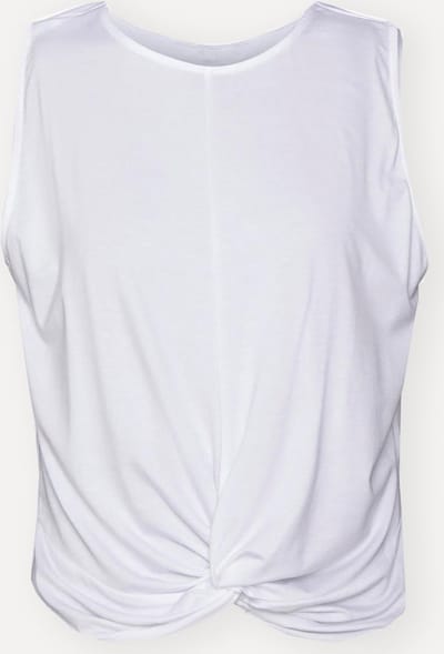 Namastae® Sport shirt dames yoga | Yoga top dames | Sport top met knoopdetail | Kort topje | Wit | Maat 32 (XS)