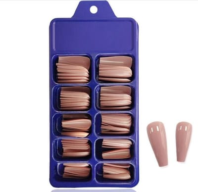 WiseGoods Premium Set Kunstnagels Acryl - Plaknagels - Acrylnagels - Gelnagels - Nagel Tips - Kunst Nagels - Nails - 100st Nude