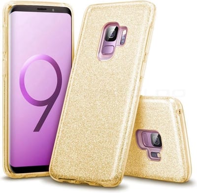 LuxeBass Samsung Galaxy S9 - Glitter Siliconen - Goud - telefoonhoes - gsm hoes - gsm hoesjes