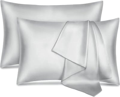 BOTC Kussensloop - Glans Satijn - Set van 2 - 51x76cm - Anti allergeen - Huidverzorging - Haarverzorging - Grijs