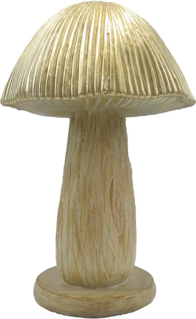 Clayre & Eef Decoratie Paddenstoel Ø 13x20 cm Bruin Polyresin Herfst decoratie
