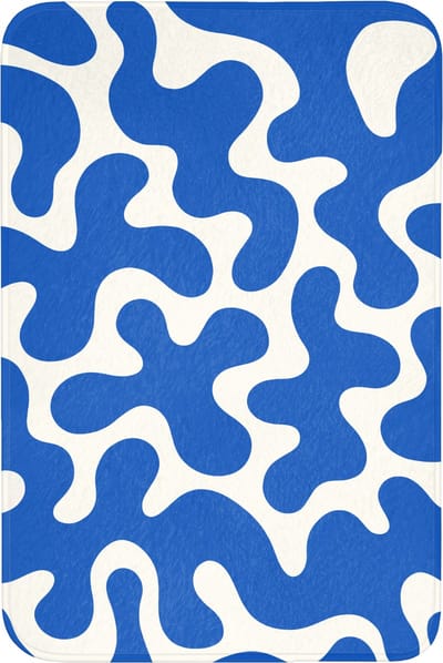 Badmat 60x90 cm - Antislip - Vormen - Abstract - Blauw - Golven - Badmatten voor badkamer - Badkamermat - Douchemat - Badkamer mat