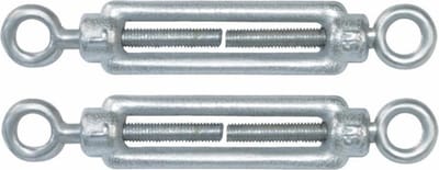 AMIG Spanschroeven/draadspanner met oog/oog - 2x - 7cm - verzinkt staal - 100kg - M5 schroefdraad