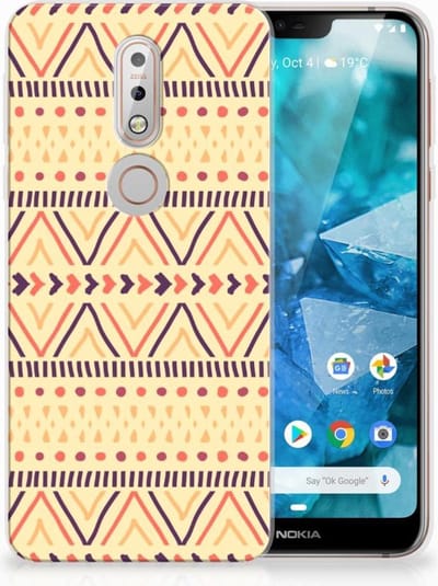 TPU Hoesje voor Nokia 7.1 TPU bumper Aztec Yellow