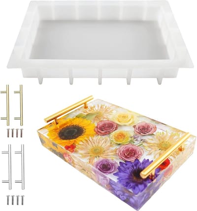 Grote Lade Mallen - Hars Gieten - DIY Ambachten - Opgewaardeerd Verdikt - 13.5x9.5 Inch - Transparant