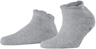 FALKE Soft Elegance Noppen op de zool wol vicose kasjmier huissokken dames grijs - maat 35-38