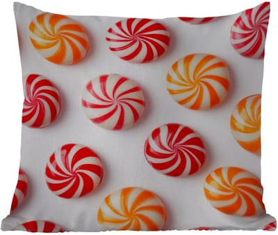 Tuinkussen - Snoep - Patroon - Rood - Oranje - 40x40 cm - Weerbestendig