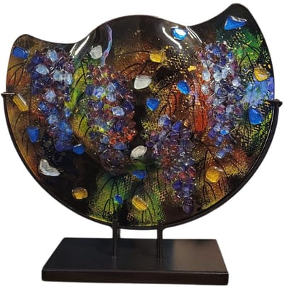 Decoratie vaas - Drops - Glaskunst - Handgemaakt - Multicolor - 39x38x10 cm