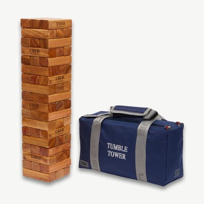 Hardhouten Stapeltoren - Midi - 5 KG - tot 90+ cm hoog - Gelakt ECO hout - Made in India - In Luxe Draagtas