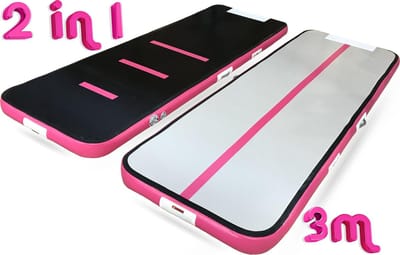 YouAre Turnmat — AirTrack Pro 4.0 | 3 meter — 12cm dik | Compleet - Gymnastiek - Waterproof | 3m Gym fitness mat opblaasbaar + pomp