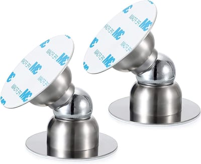 Set van 2 Zelfklevende Deurhouders - Mini Magnetische Deurstoppers zonder Boren, RVS Deurstoppers voor Binnen- en Buitendeuren