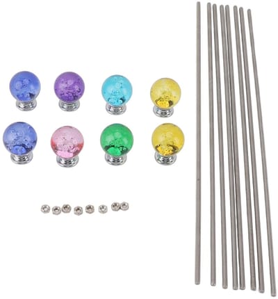 Dailygoody - Beaded Garden Stakes - Tuindecoratie - Fairy Garden Stakes - DIY Tuinaccessoires - Kristallen Stoptop - Geschikt voor Buiten - 8 Stu