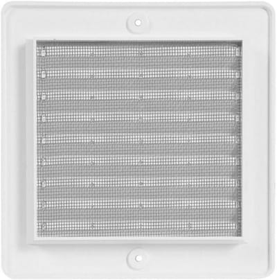 Ventilatierooster Afvoerrooster - Inbouwframe Insectenbescherming - Luchtcirculatie Verbeteren - ASA-kunststof UV-bestendig - 150 x 150mm - Bruin
