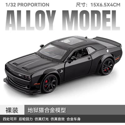 1:32 Dodge Challenger Srt Hellcat Redeye Supercar Legering Metaal Diecast Model Auto Geluid En Licht Pull Back Kinderspeelgoed Verzamelen gray
