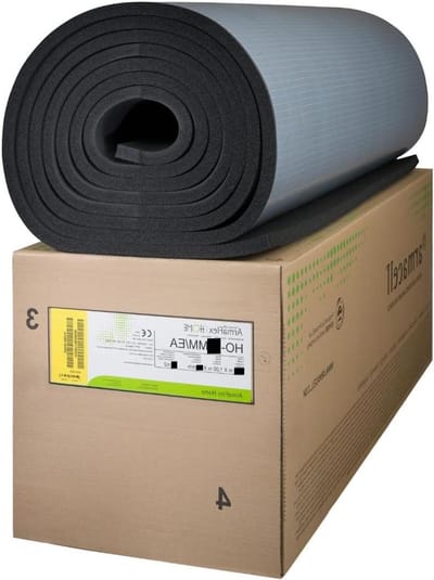 Isolatiemat Elastomeer - Isolatieplaat Rubber - Warmte en Geluid Dempen - Zelfklevende Closed-Cell Structuur - 6m x 1m x 19mm