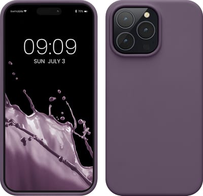 kwmobile telefoonhoesje geschikt voor Apple iPhone 14 Pro Max - Hoesje met siliconen coating - Smartphone case in Bleke iris