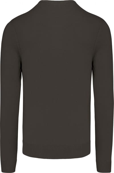 Pullover/Cardigan Heren S Kariban V-hals Lange mouw Dark Grey 50% Katoen, 50% Acryl