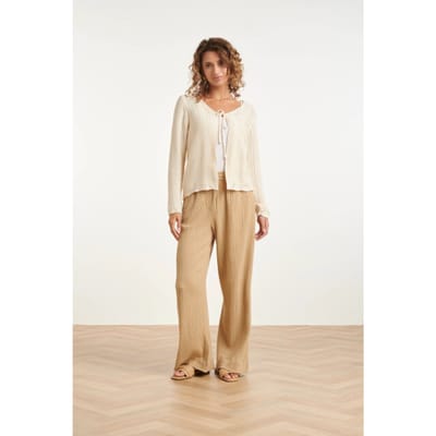 Smashed Lemon Gebreid cardigan met ajourpatroon en strikje |