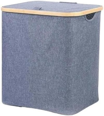 Wasmand Met Deksel - Opvouwbare Mand - Kleding Opbergen - Waterdicht Materiaal - 40x33x45 cm - Beige