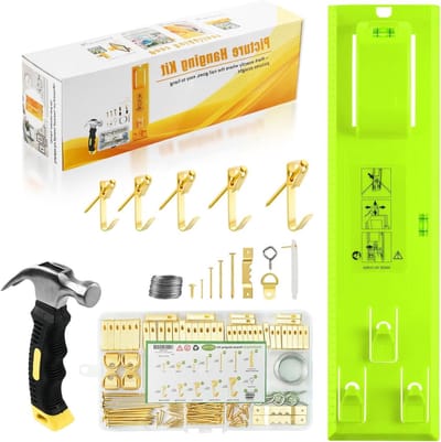 Foto Ophangset - Picture Hanging Kit - Muur Decoratie - Ingebouwde Waterpas - 217 Delig - Groen