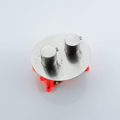 FugaFlow Eccelente Acces Thermostatische Inbouwkraan - inbouwdeel - rond - Geborsteld RVS