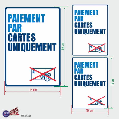 Paiment par cartes unquement kassa sticker set.