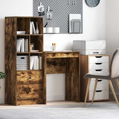 vidaXL - Bureau - Rook - Eiken - 60 - x - 40 - x - 76 - cm