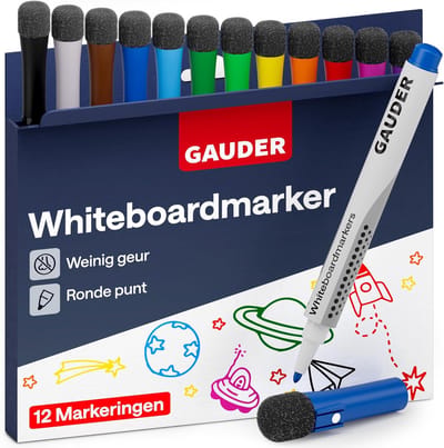 Whiteboard Markers Dunne Punt - Whiteboard Marker Set - Multicolor - Residuvrij en Droog Veegbaar - Sneldrogende Inkt - Voor School en Kantoor