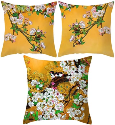Cosensi- Kussenslopen Set van 3 - 45 x 45 cm - Bloemenpatroon - Kussenhoezen - Decoratie voor Thuis - Polyestervezel