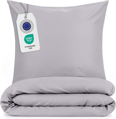 Microfiber Bedding Set - Duvet Cover Set - Slaapcomfort - Super Zacht - 155x220 & 50x80 - Grijs