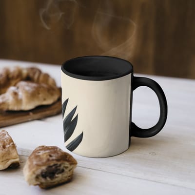 Magische Mok - Foto op Warmte Mokken - Koffiemok - Palmblad - Donkere bladen - Subtiel - Magic Mok - Beker - 350 ML - Theemok