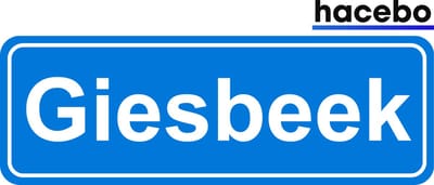Hacebo - Plaatsnaam Sticker - 29x10 CM - Giesbeek sticker - Verkeersborden sticker - grappige cadeaus - Giesbeek